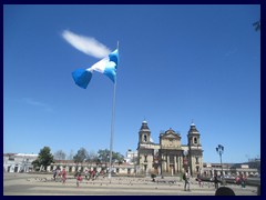 Plaza Mayor de la Constitucion - Catedral Metropolitana and flag